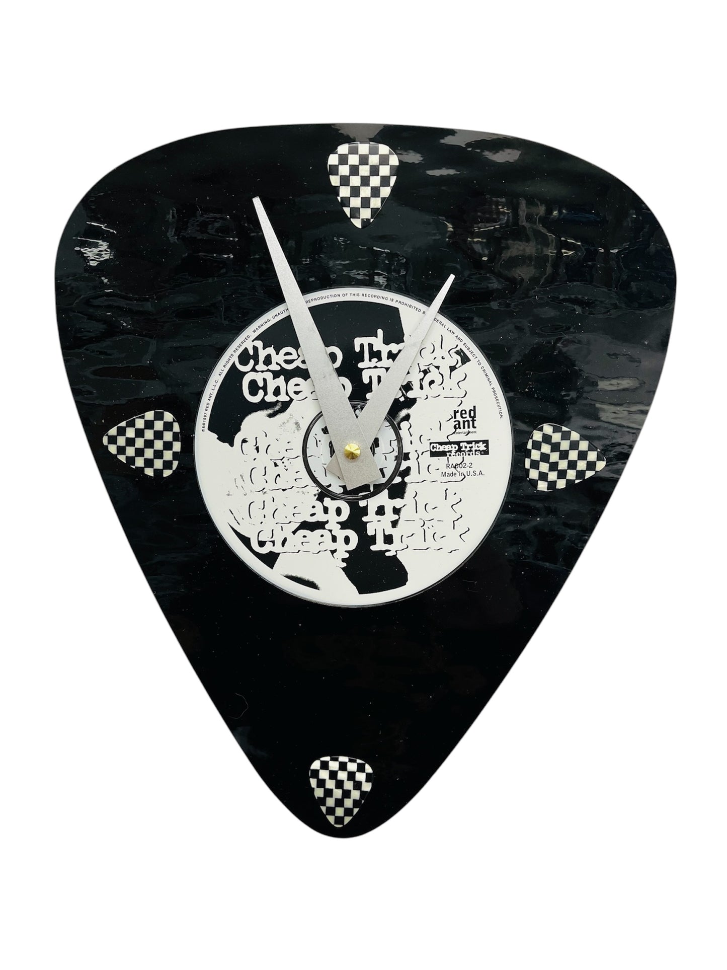 Cheap Trick CD Art Glass Guitar Pick Wall Clock