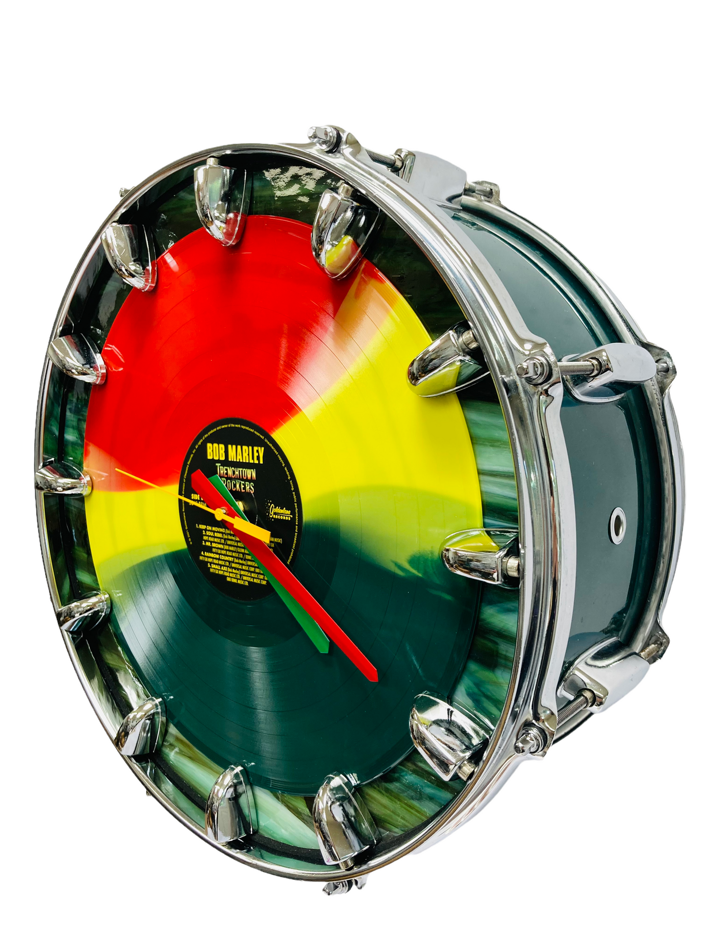 Bob Marley Snare Drum Picture Disc Wall Clock
14” diam. Battery operated.