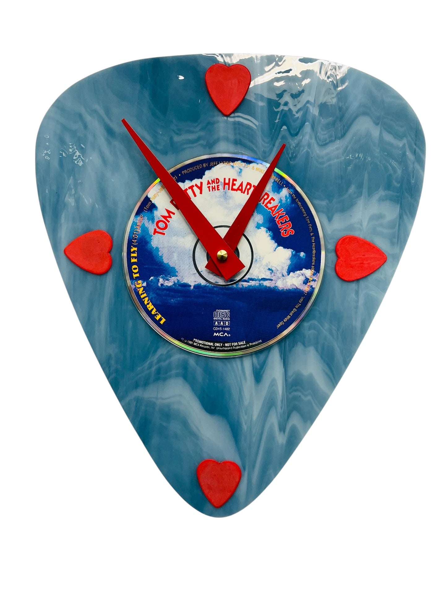 Tom Petty CD Art Glass Guitar Pick Wall Clock