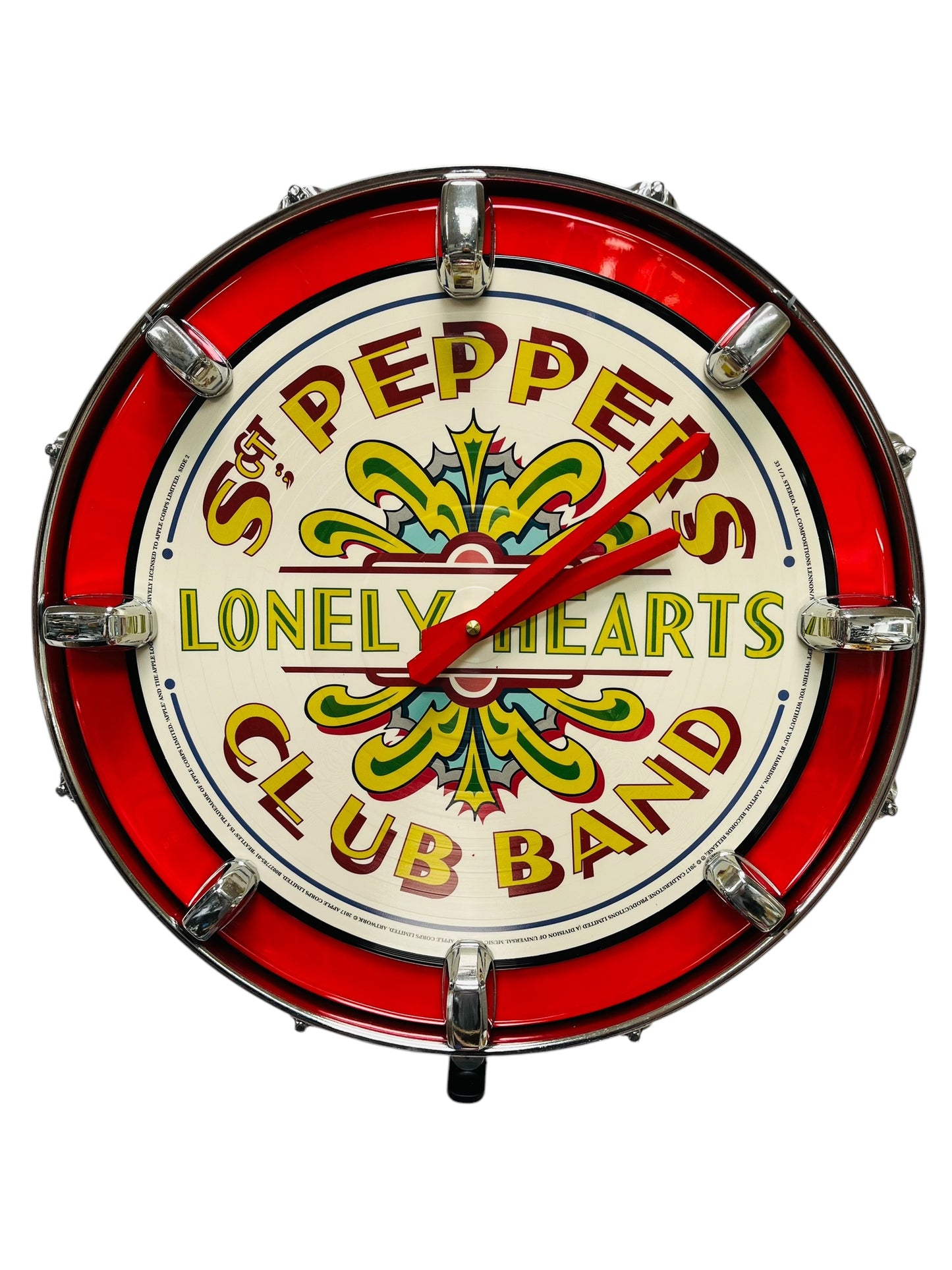 Sgt Pepper Snare Drum Picture Disc Wall Clock