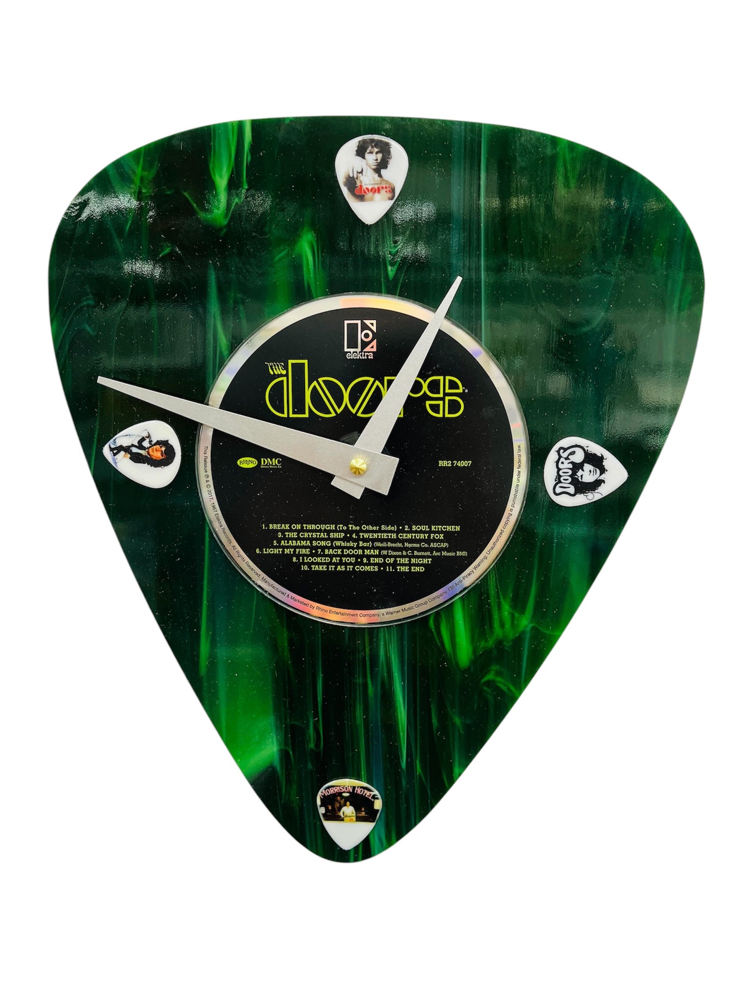 The Doors CD Art Glass Guitar Pick Wall Clock