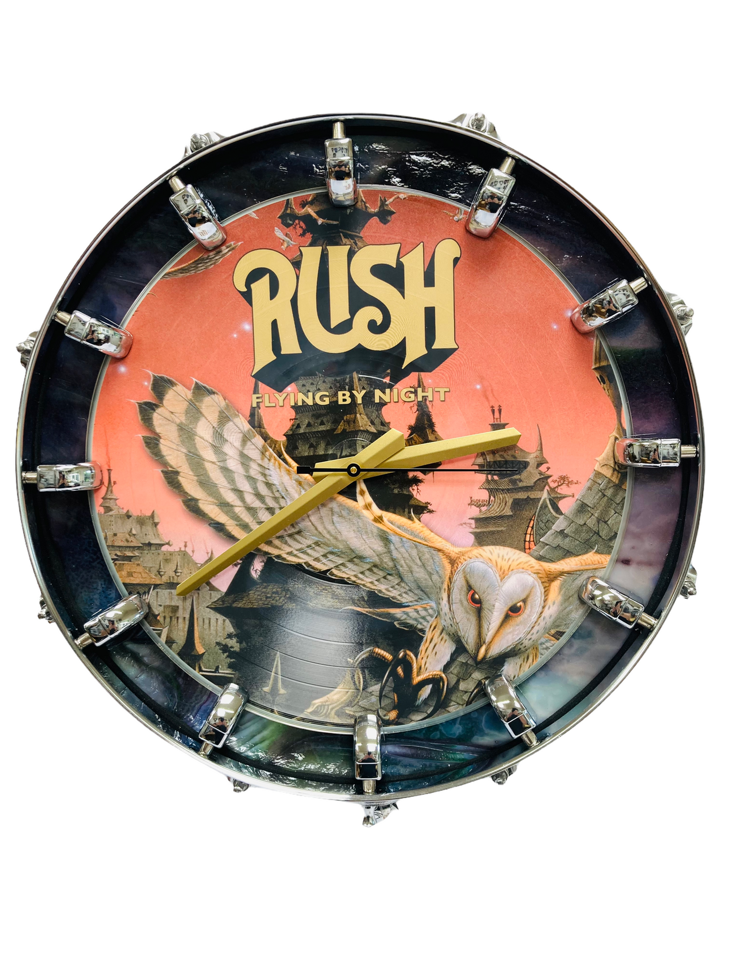 Rush Snare Drum Picture Disc Wall Clock
14” diam. Battery operated.