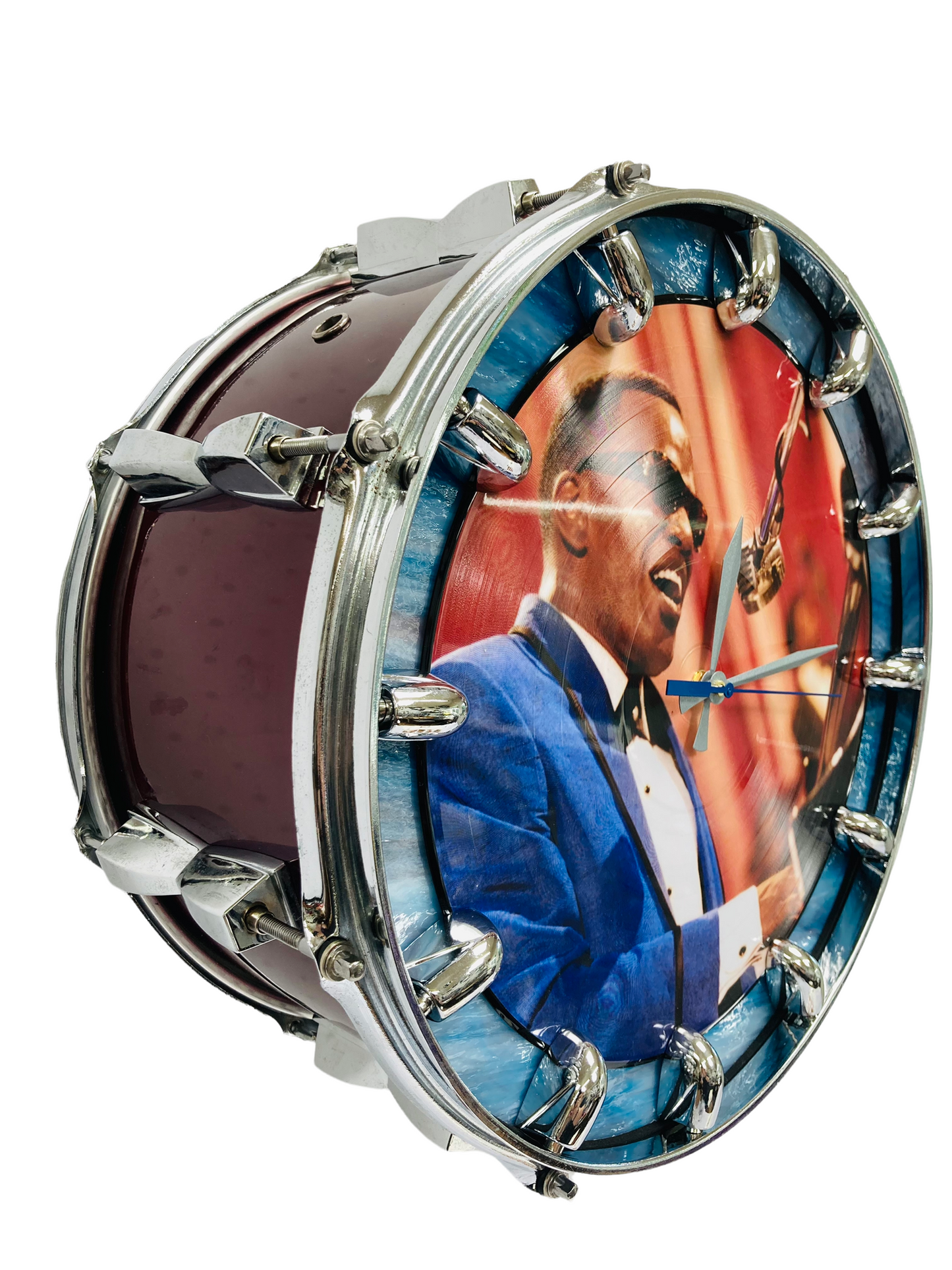 Ray Charles Snare Drum Picture Disc Wall Clock
14” diam. Battery operated.