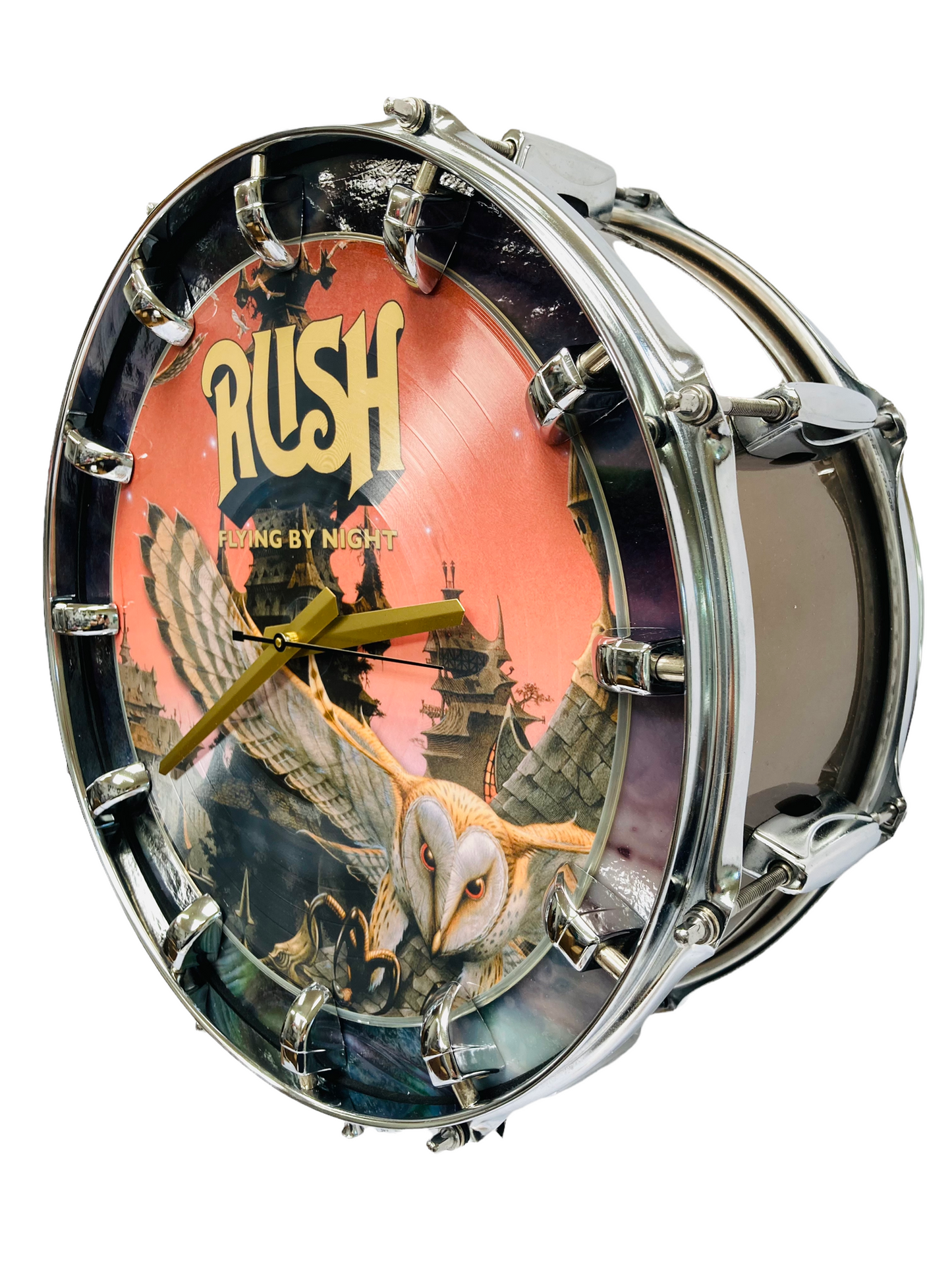 Rush Snare Drum Picture Disc Wall Clock
14” diam. Battery operated.