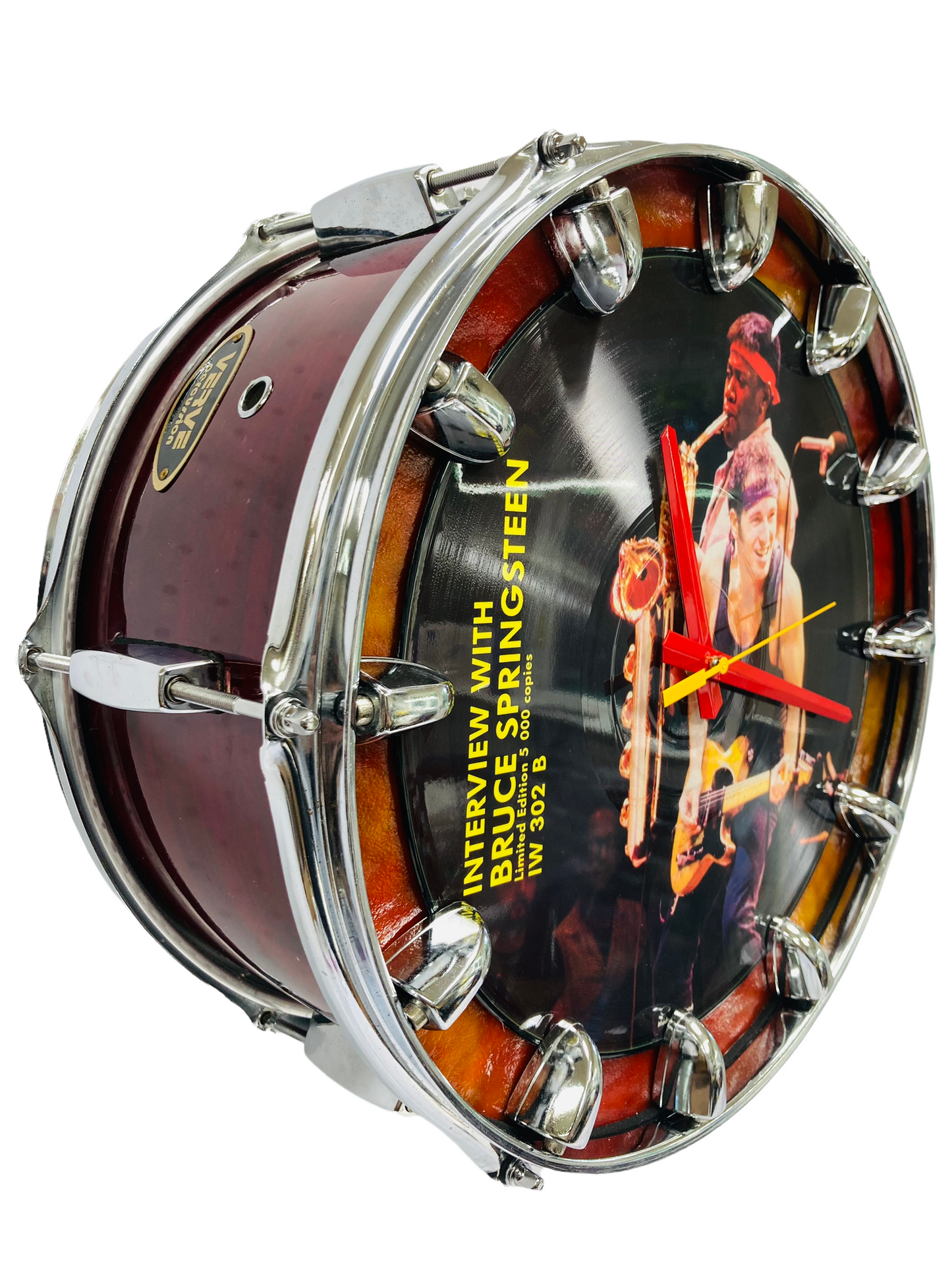 Bruce Springsteen Snare Drum Picture Disc Wall Clock
14” diam. Battery operated.